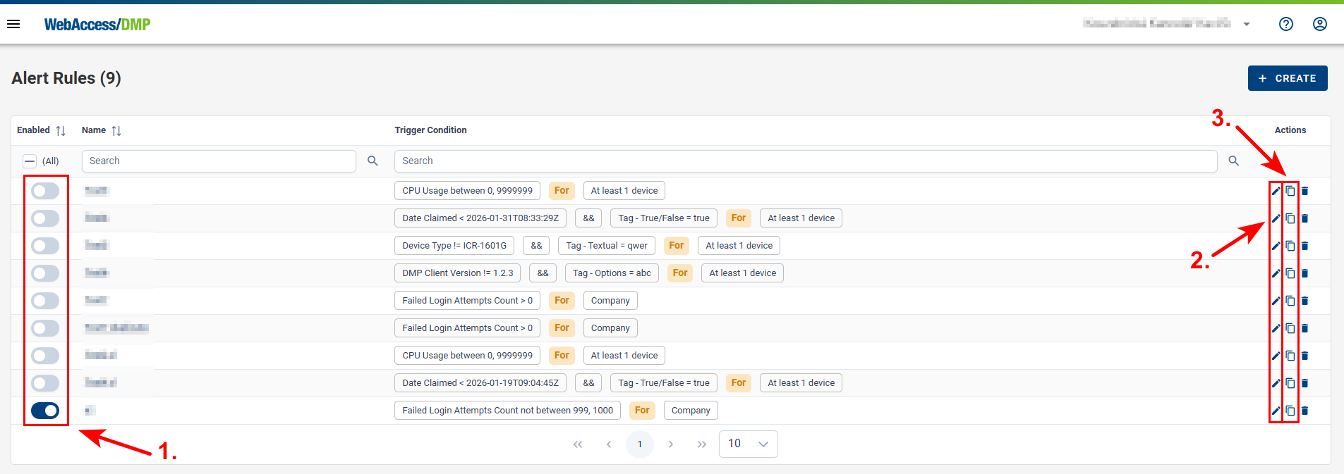 Manage Rules Alerts rule