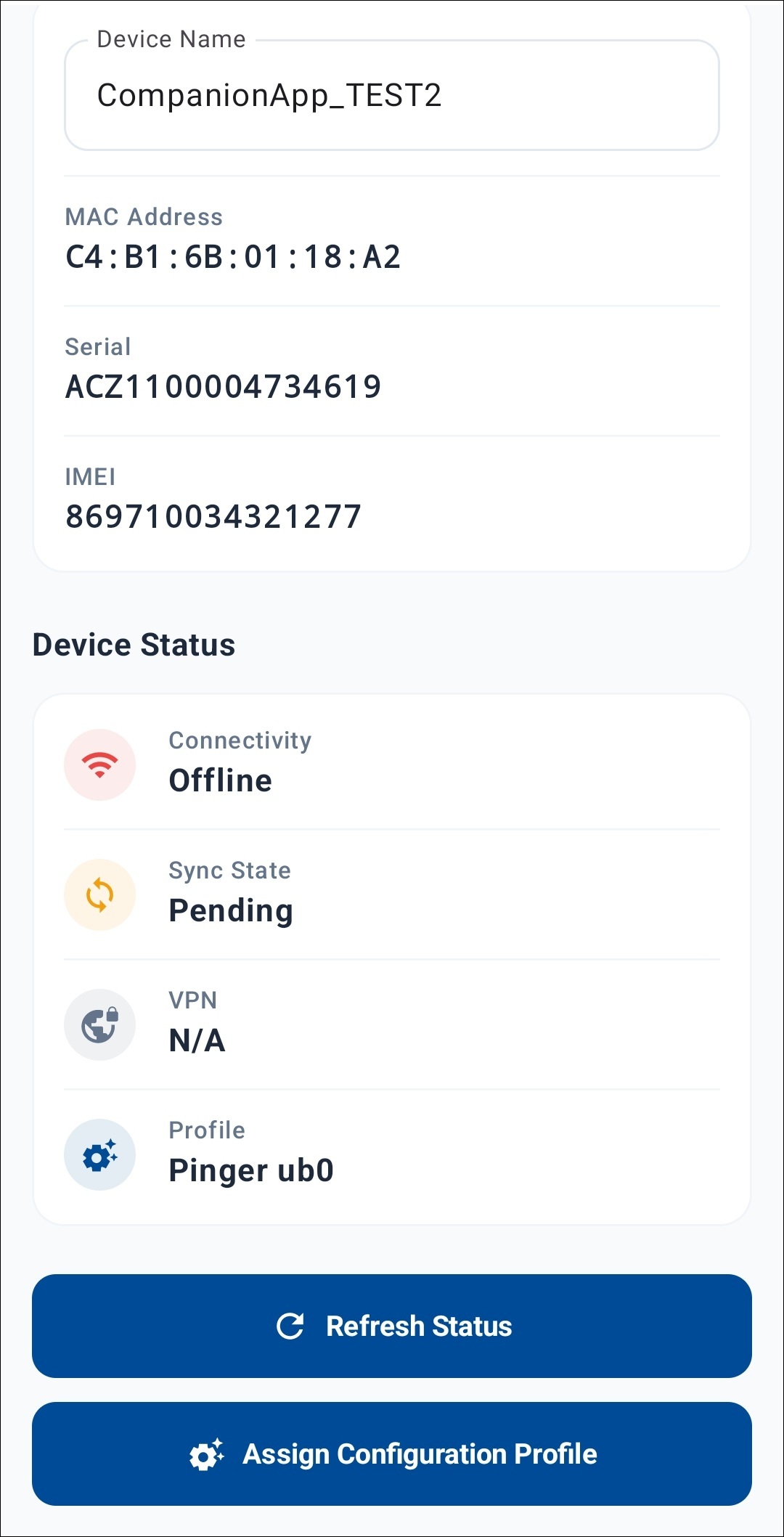 Device status
