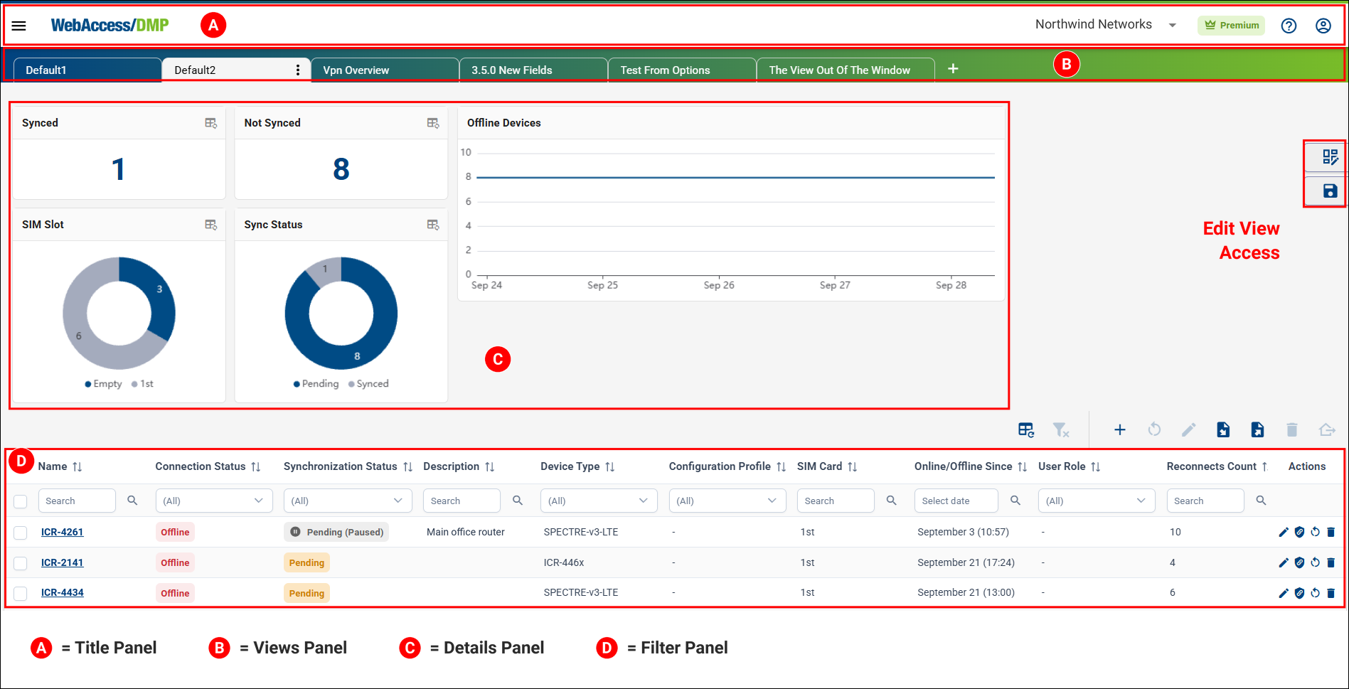 General UI structure