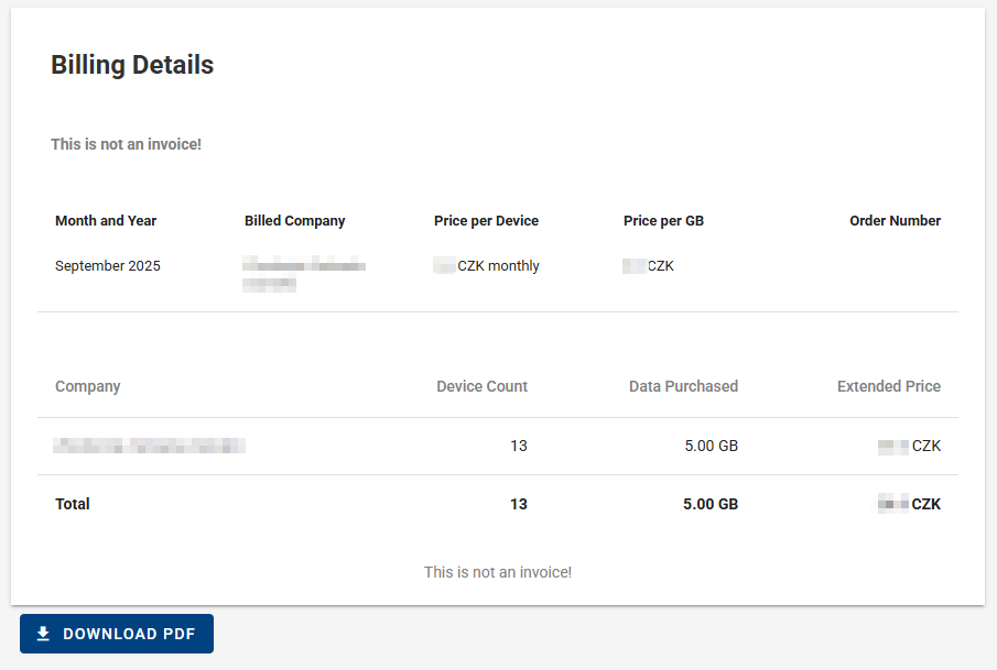 Billing Summaries List