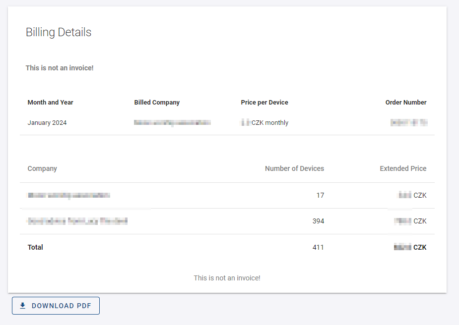 Billing Summaries List