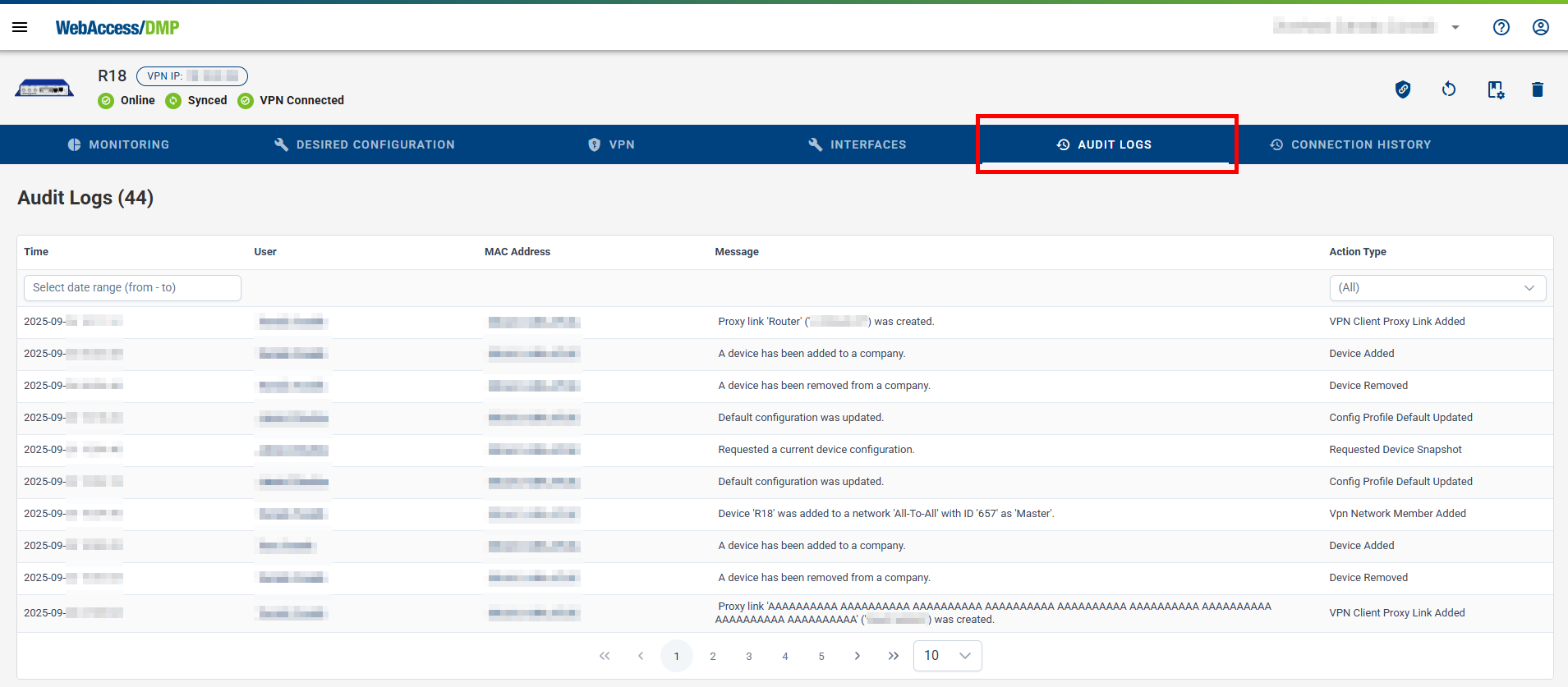 Device Audit Logs