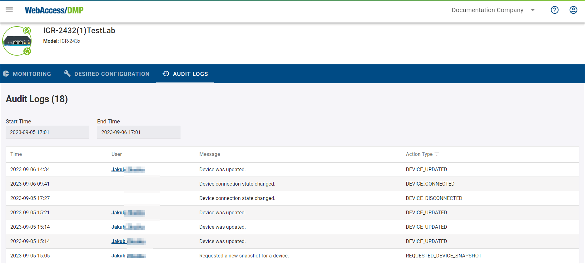 Device Audit Logs