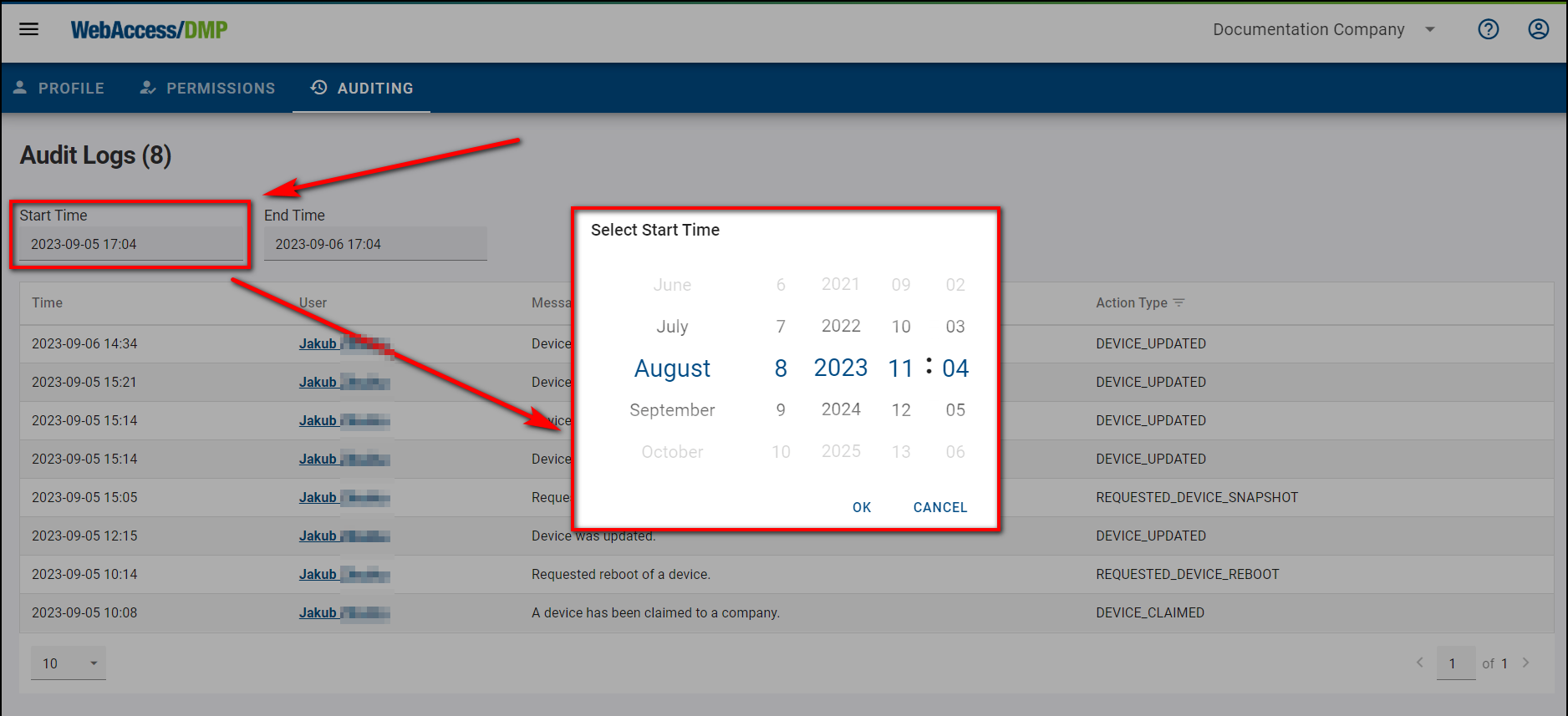 Filtering Audit Logs