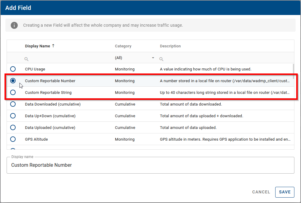 CSV export