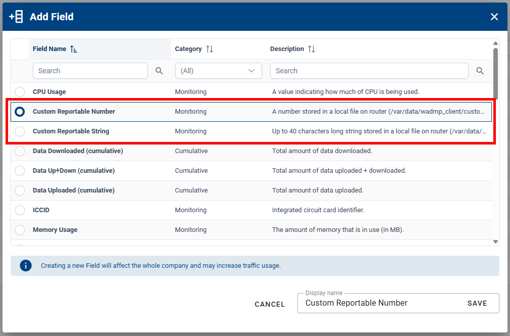 CSV export