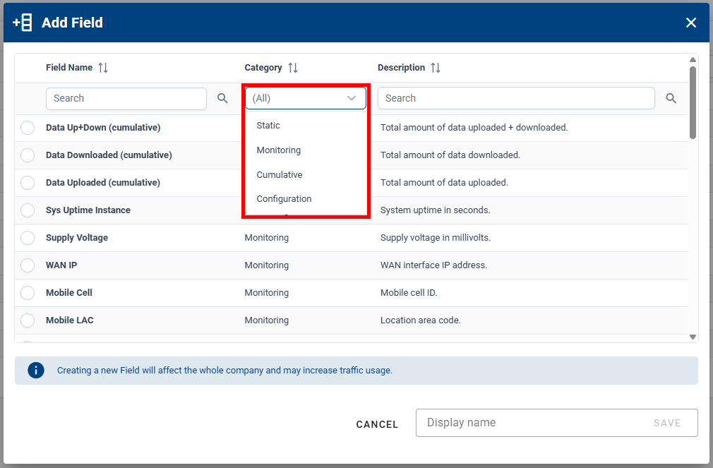 CSV export