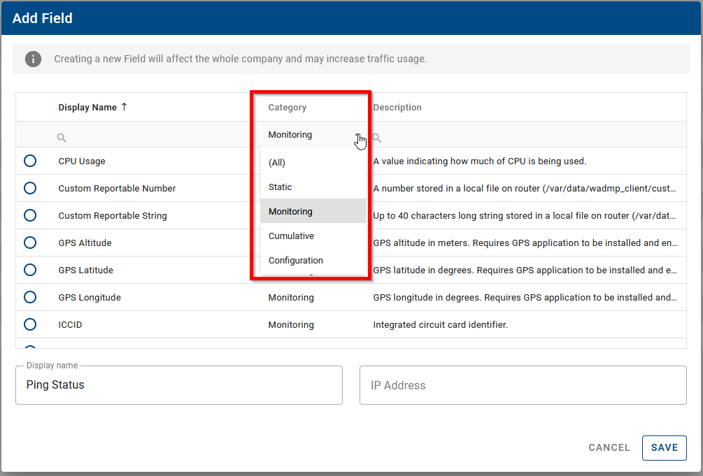 CSV export