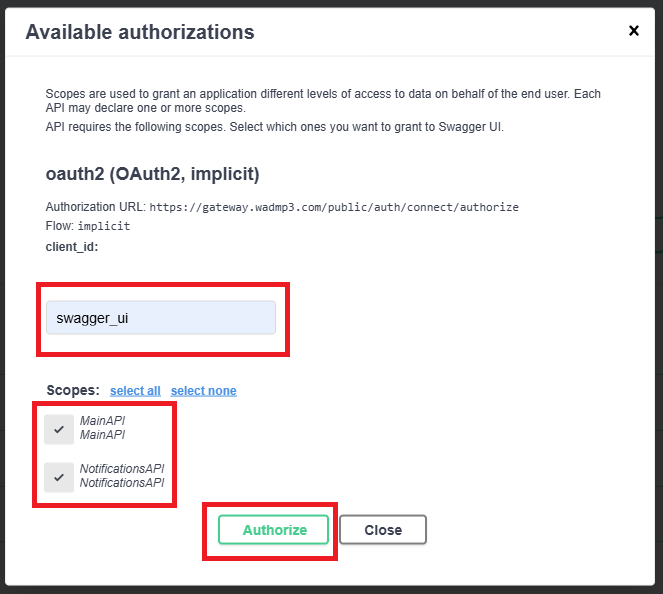 Client ID Authorize
