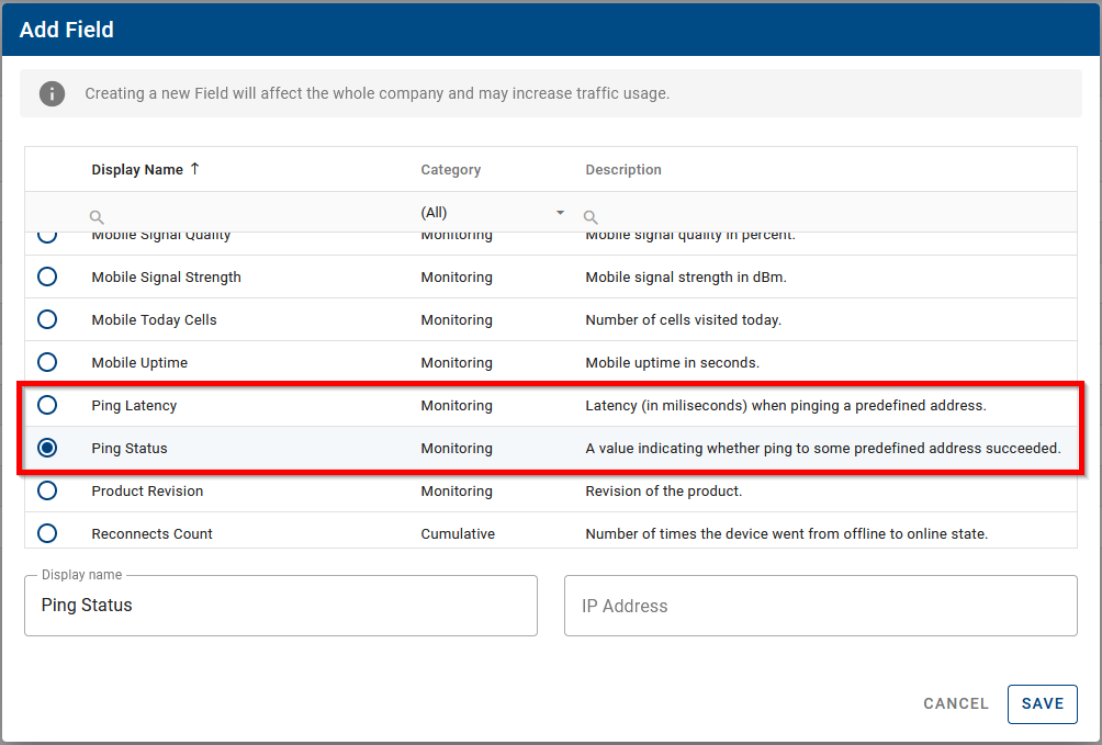 CSV export