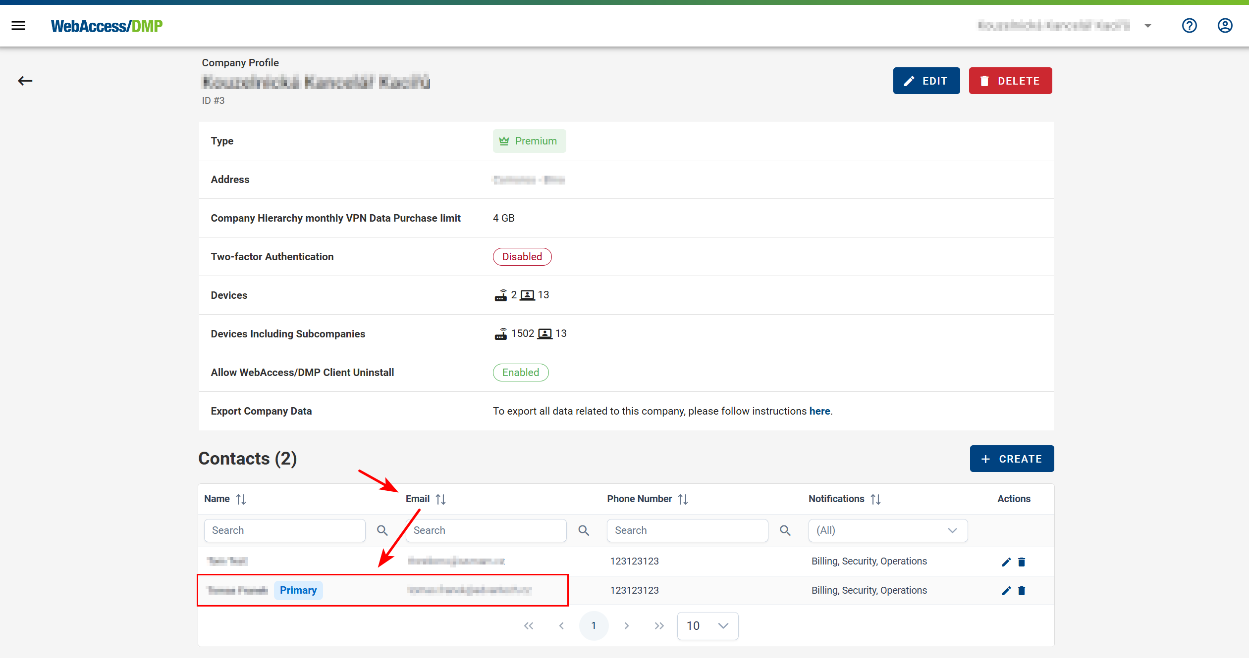 Company contact Company contact
