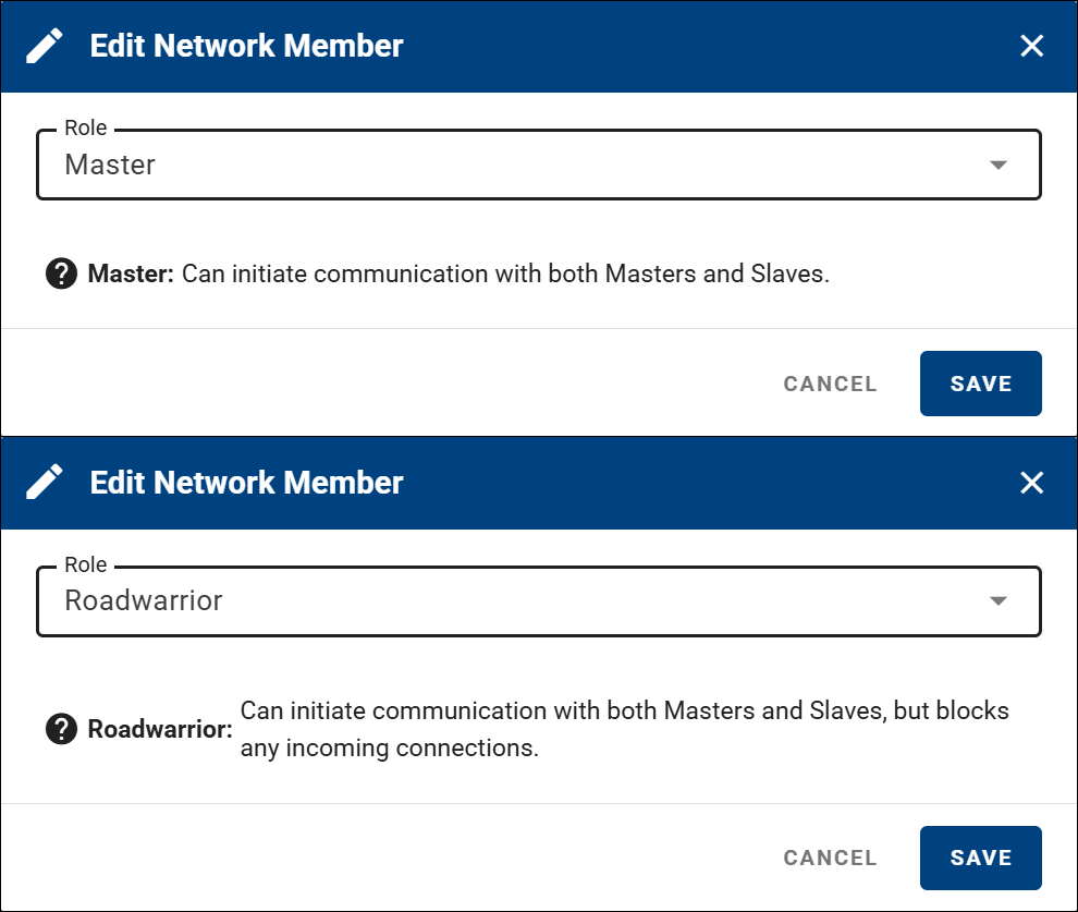 Editing a device role