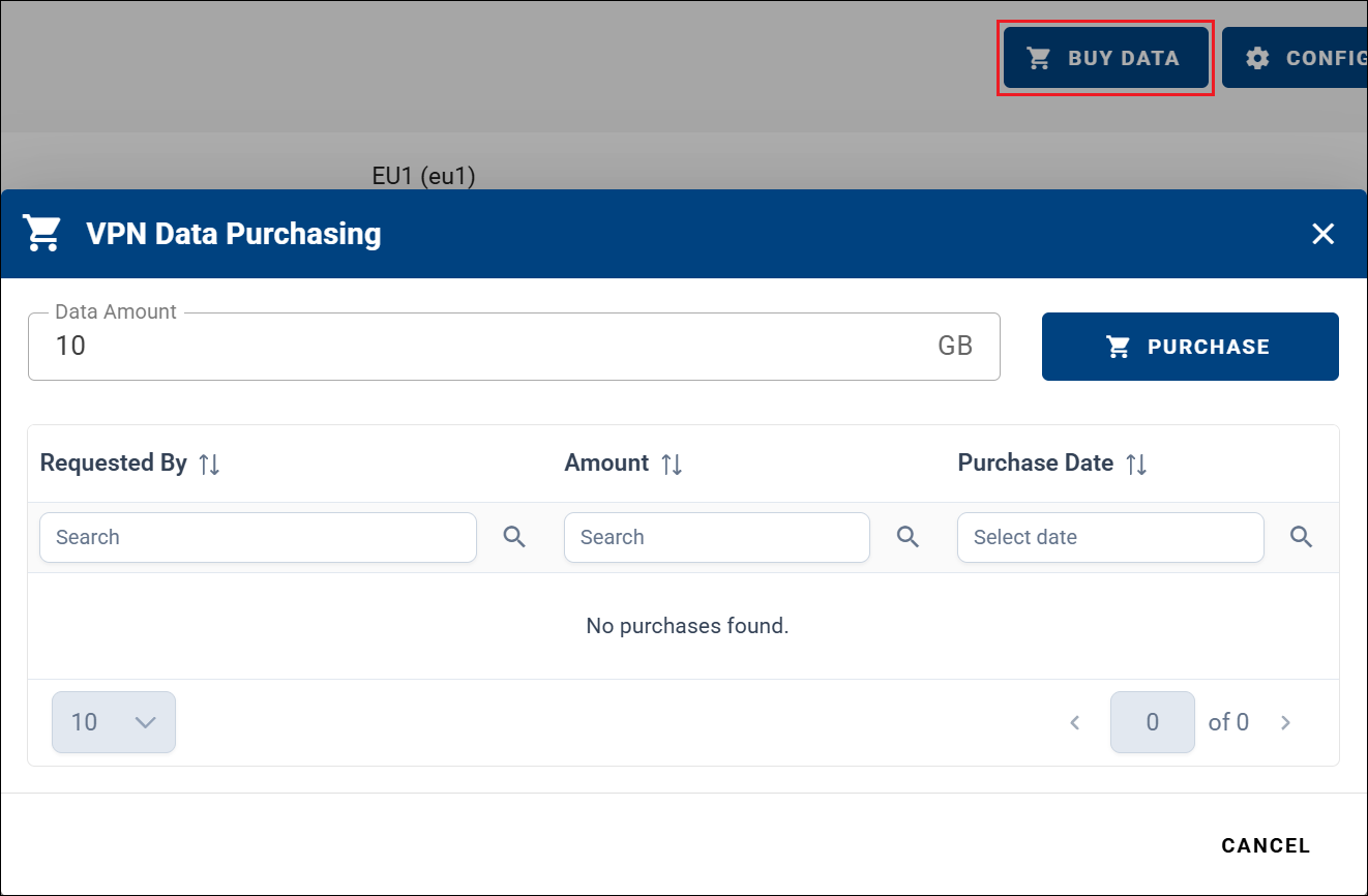 Purchase VPN data